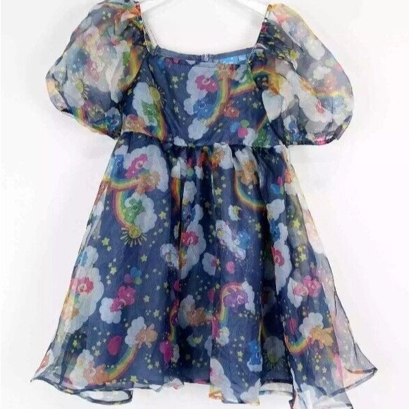 Care Bears Organza Kids' Dress with Puffy Sleeves NWOT - Picture 2 of 4